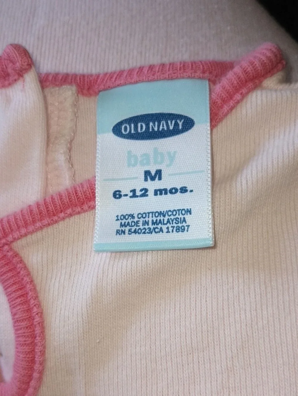 Old Navy Pale Pink Long-Sleeve Footed One-Piece